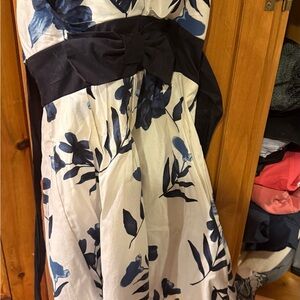 Speechless Navy and White Floral Kids Dress